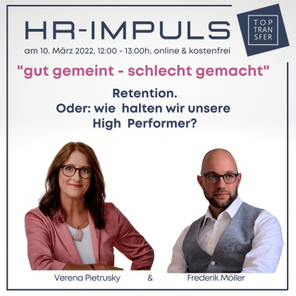 HR-Impuls „Retention – oder: Wie halten wir unsere Mitarbeiter?“ mit dem Arbeitsrechtsspezialisten Dr. Frederik Möller
